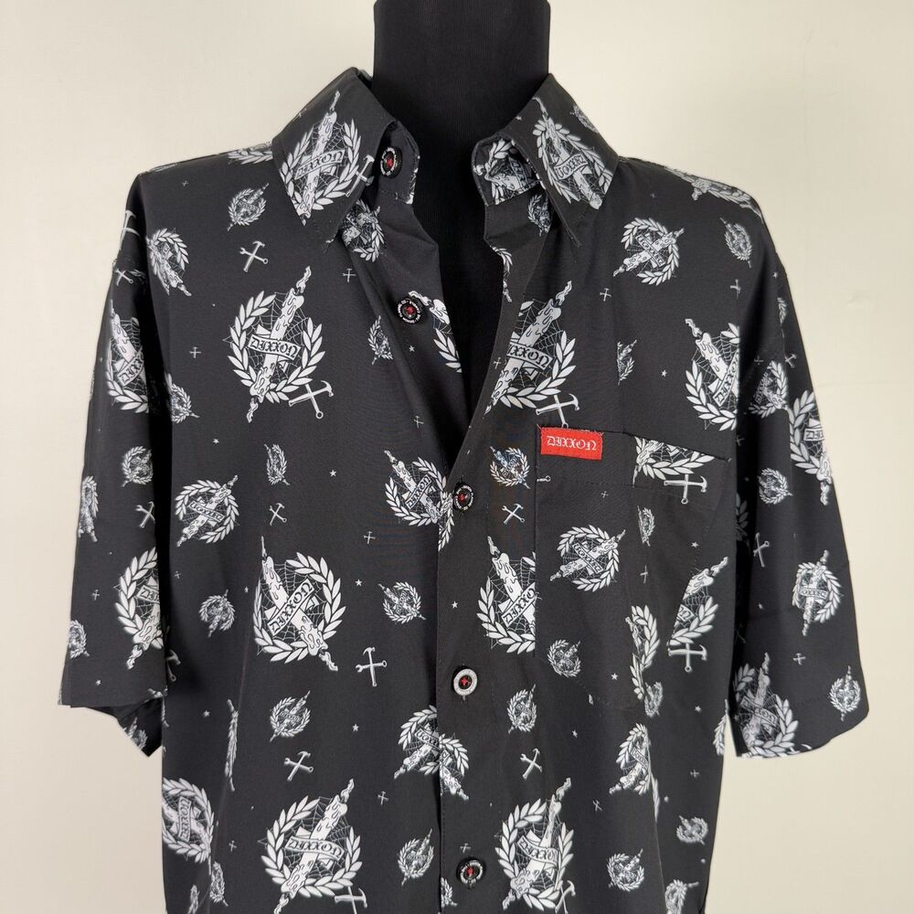 NWOT Dixxon 'The Candle' Men's Button-Up Short Sleeve Shirt - Small